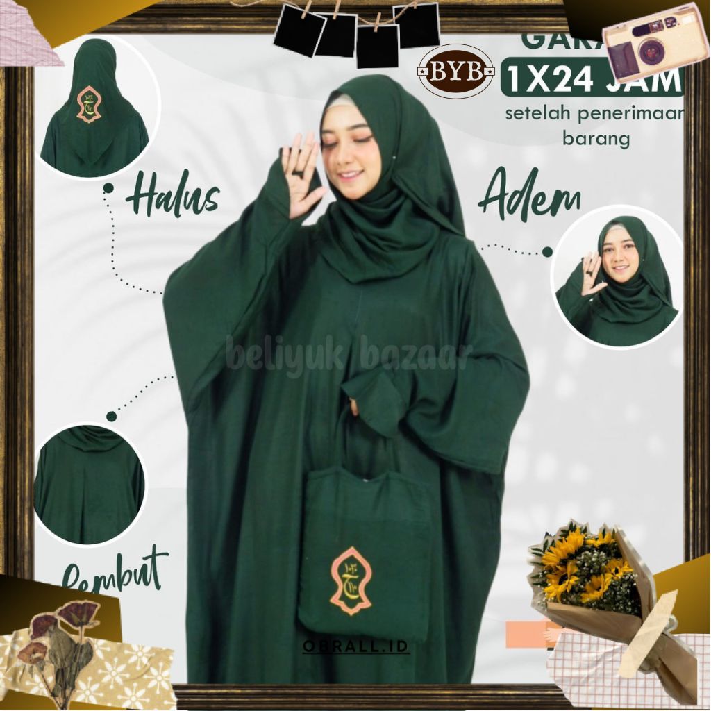 Mukena mukenah Hadramaut Terusan Lajuran Bali Terompah Polosan Warna Mukenah Dewasa Wanita Cantik Pa