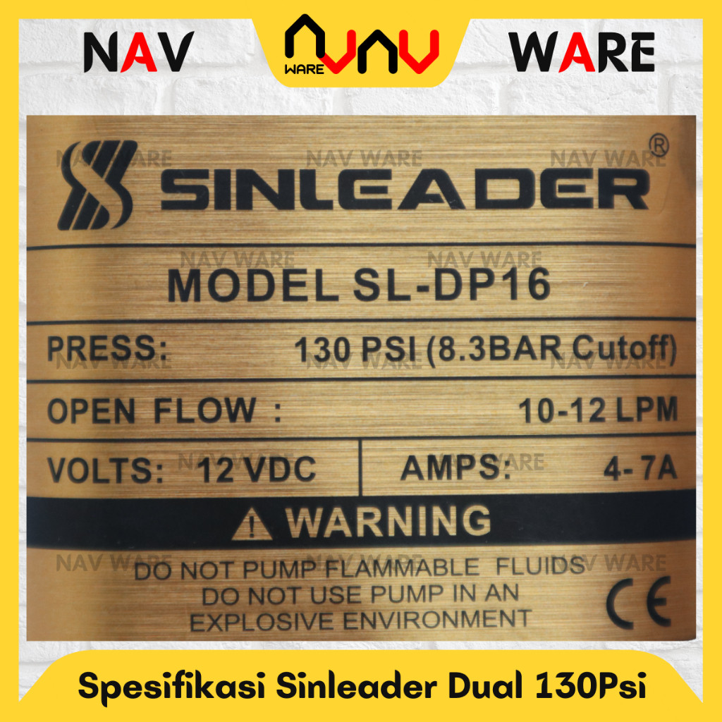 Pompa Air DC 12V Sinleader Dual Pump Original 130Psi High Pressure Double Motor 2 Dinamo Sprayer Per