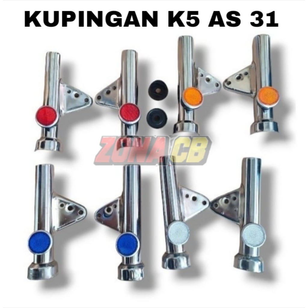 KUPINGAN LAMPU DEPAN CB K5 GL100 PNP AS SHOCK 31 CB GL MEGAPRO TIGER BESI KROM