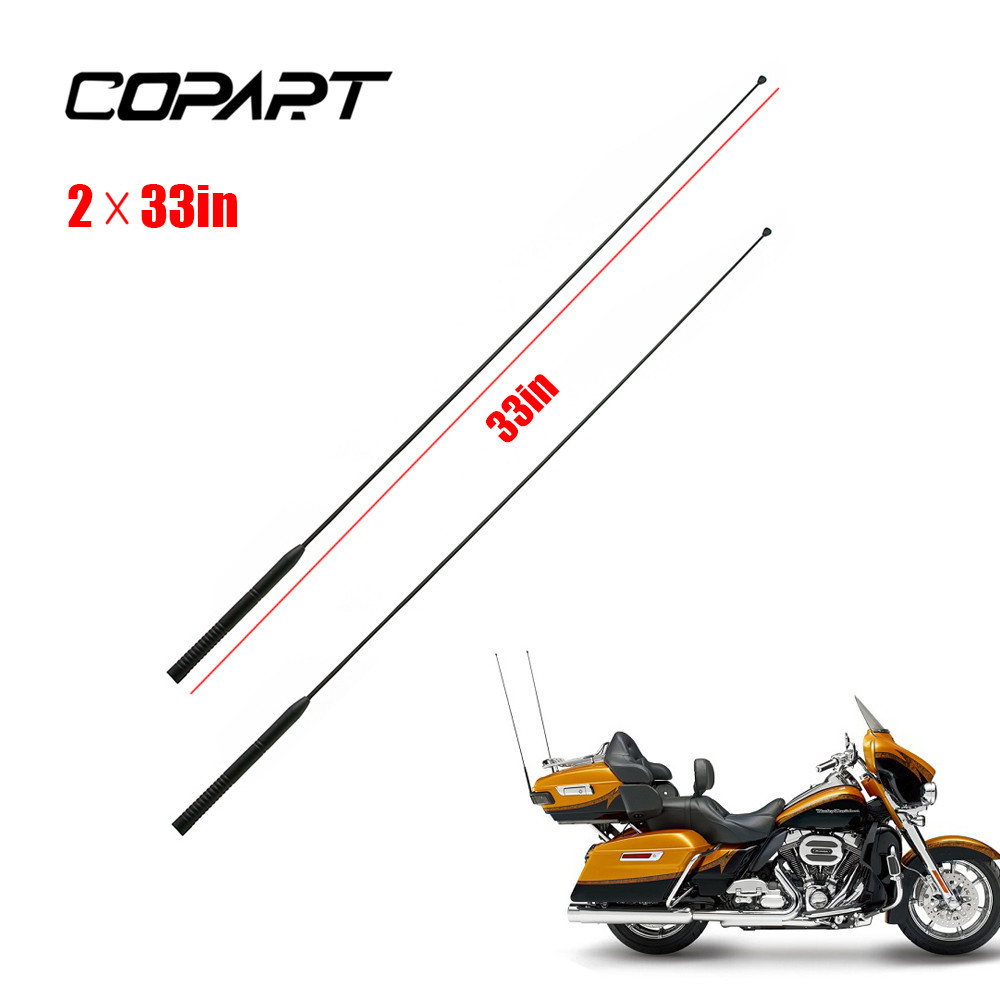 2 x 33'' Antena Radio Motor AM FM Kabel Pendek Kompatibel Dengan Harley Touring Road Street Glide El