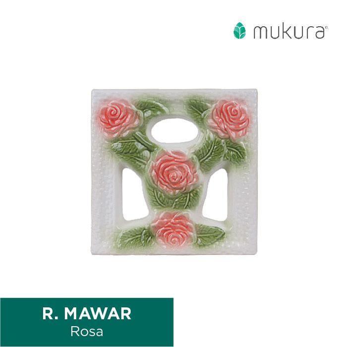 Roster Keramik Mukura Pagar Roster Bunga Mawar 20x20cm - Rosa