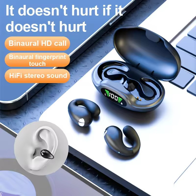 Ear Clip TWS Sport Wireless Headset S19 HIFI Sound High Definition Bluetooth Calling Headphones Ster