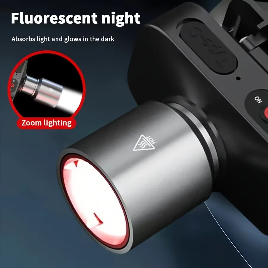Senter Kepala Super Terang Anti Air Senter Kepala Led Zoom Adjustable Senter Kepala Zoom 1200 Lumen