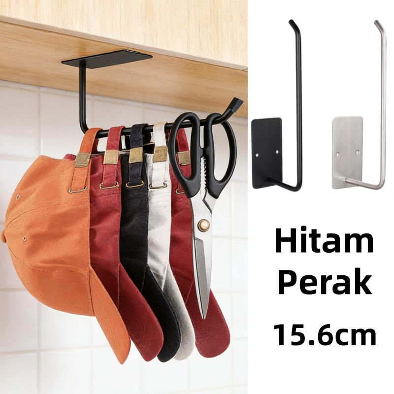 Cantolan Topi Dinding Stainless Gantungan Topi Dinding Tempel Display Rak Topi Dinding Rak Gantung T