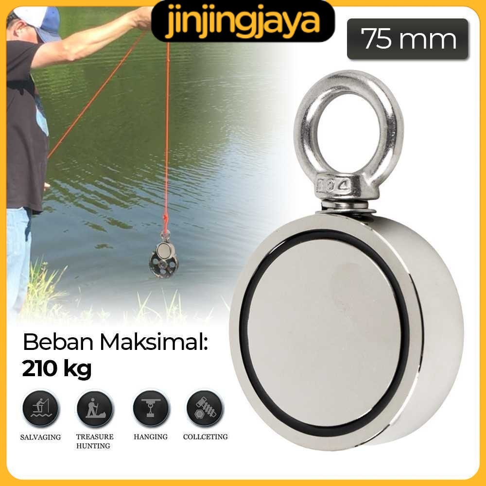 TAFFWARE Magnet Gantungan Round Hook Strong Neodymium 75mm - D75