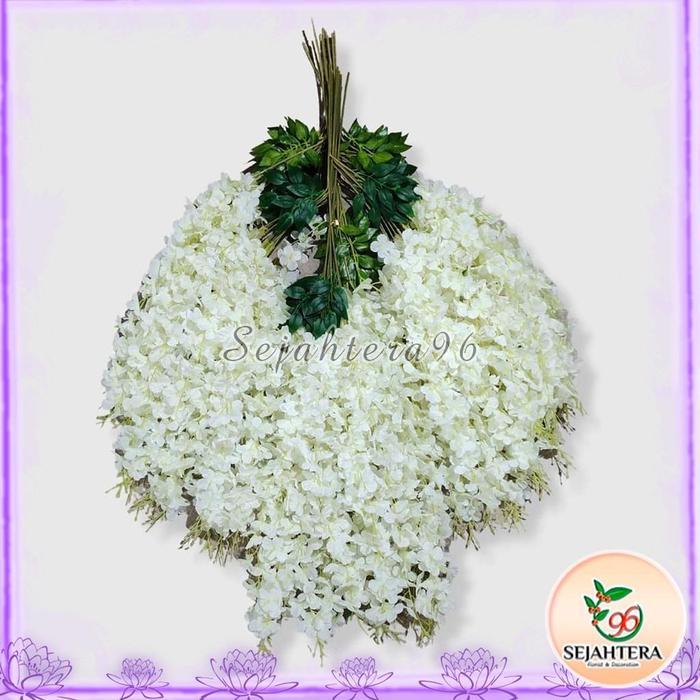 1 LUSIN WISTERIA JUMBO JUNTAI GANTUNG DAUN 3 - Putih DAUN 3