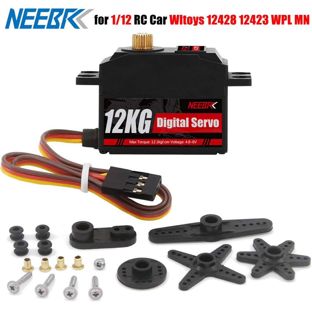 NEEBRC 12KG Metal Gear Short Body gital Servo Low Profile for 1/12 RC Car Wltoys 12428 12423 WPL MN 