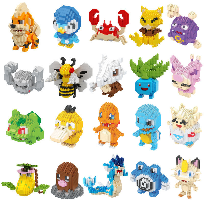 Pokemon Micro Builng Blocks LBOYU Jigglypuff Gengar Mudkip Piplup Raichu Bulbasaur Pikachu Mini Bric