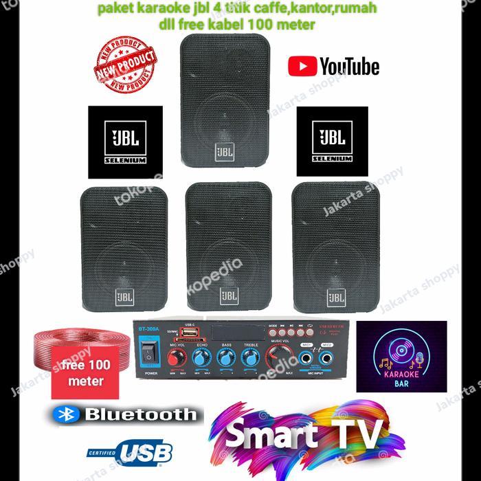 Paket karaoke 4 titik jbl caffe,kantor,rumah,dll free kabel 100 meter