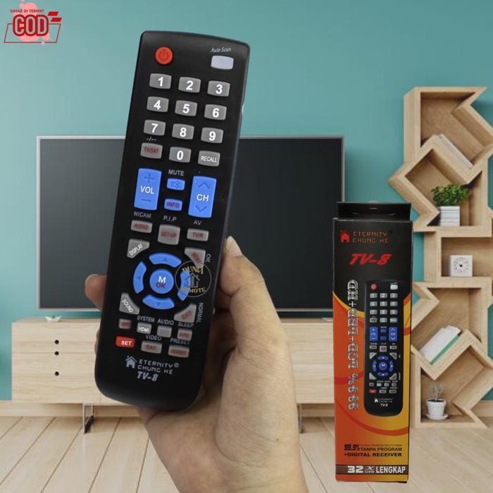 Remot Remote Multi TV Tabung LCD LED +Digital Receiver Parabola TV 8