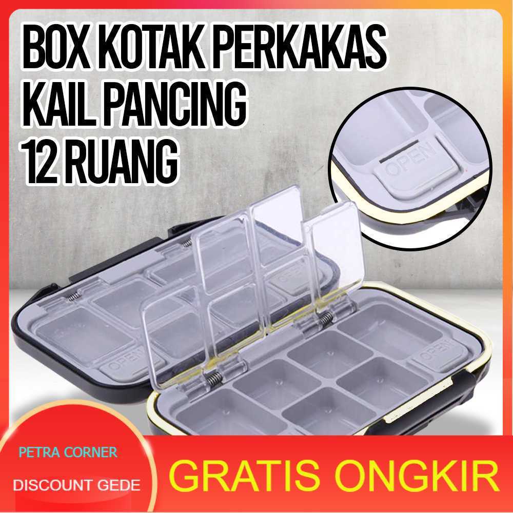 Kotak Kail Pancing LIXADA 12 Sekat Box Aksesoris Pancing Waterproof Mini Organizer Perkakas Pancing 