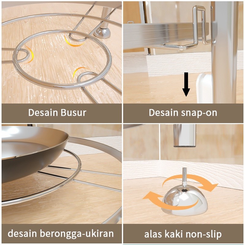 Rak Panci Wajan Multifungsi Rak Dapur Bertingkat Peralatan Dapur Alat Dapur