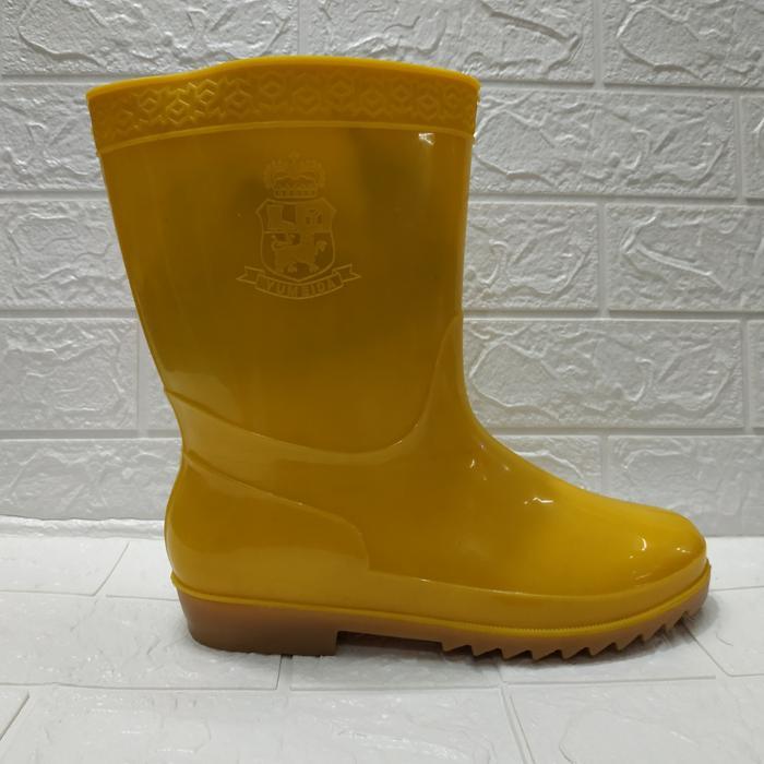 SEPATU BOOTS KARET YUMEIDA  1 SEPATU RAIN BOOT PRIA WANITA ANTI AIR - Kuning, 25 37-38