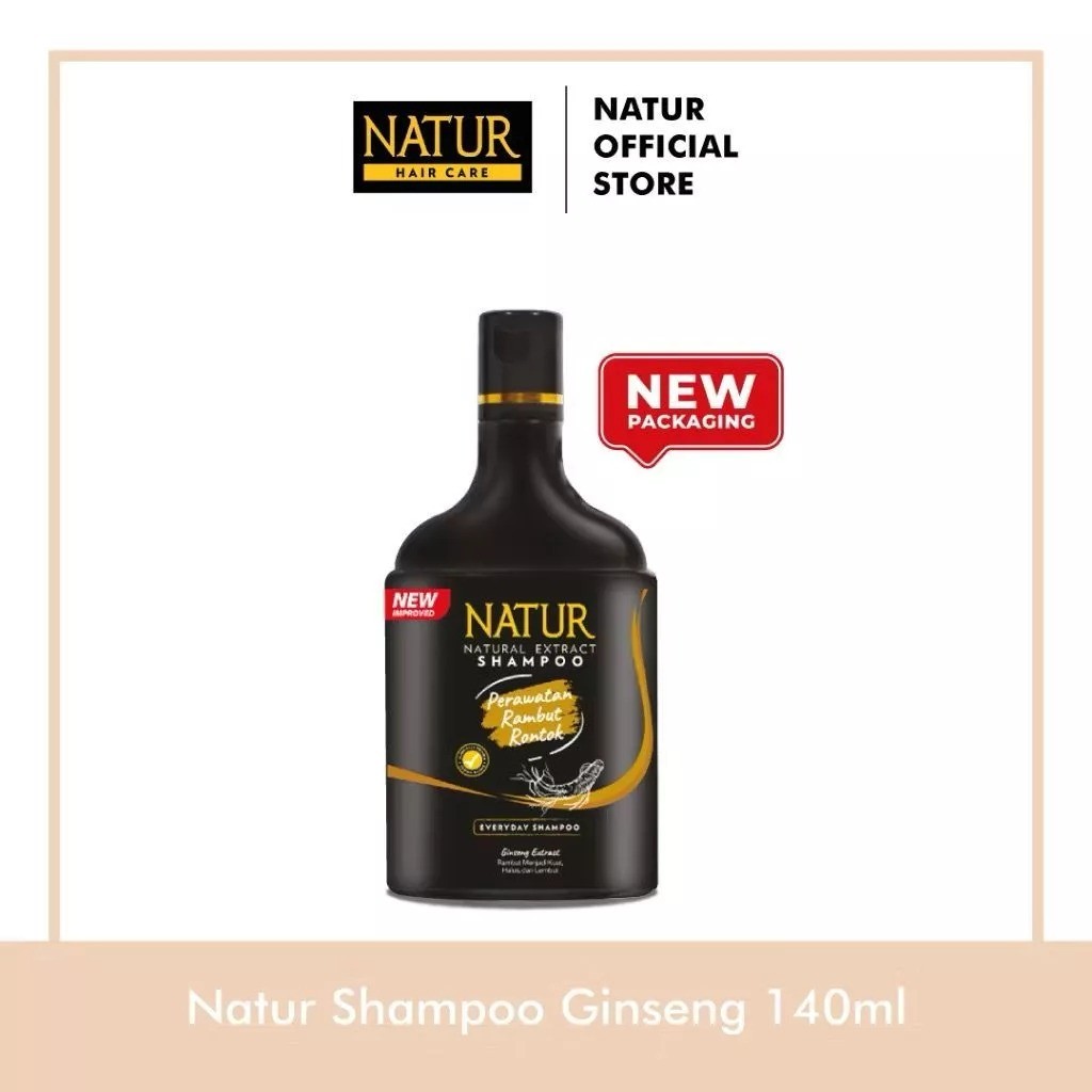 Natur Shampoo Extract Ginseng 140 ml Sampo Shampo  Natur Anti Hair Fall / Mengurangi Rambut Rontok /
