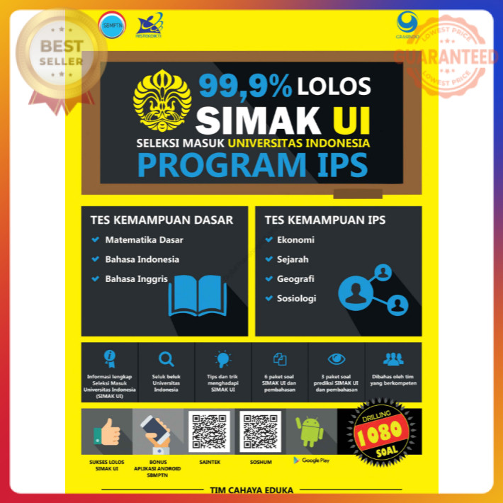 99,9% LOLOS SIMAK UI SELEKSI MASUK UNIVERSITAS INDONESIA PROGRAM IPS IDO115 BukuAsn.id
