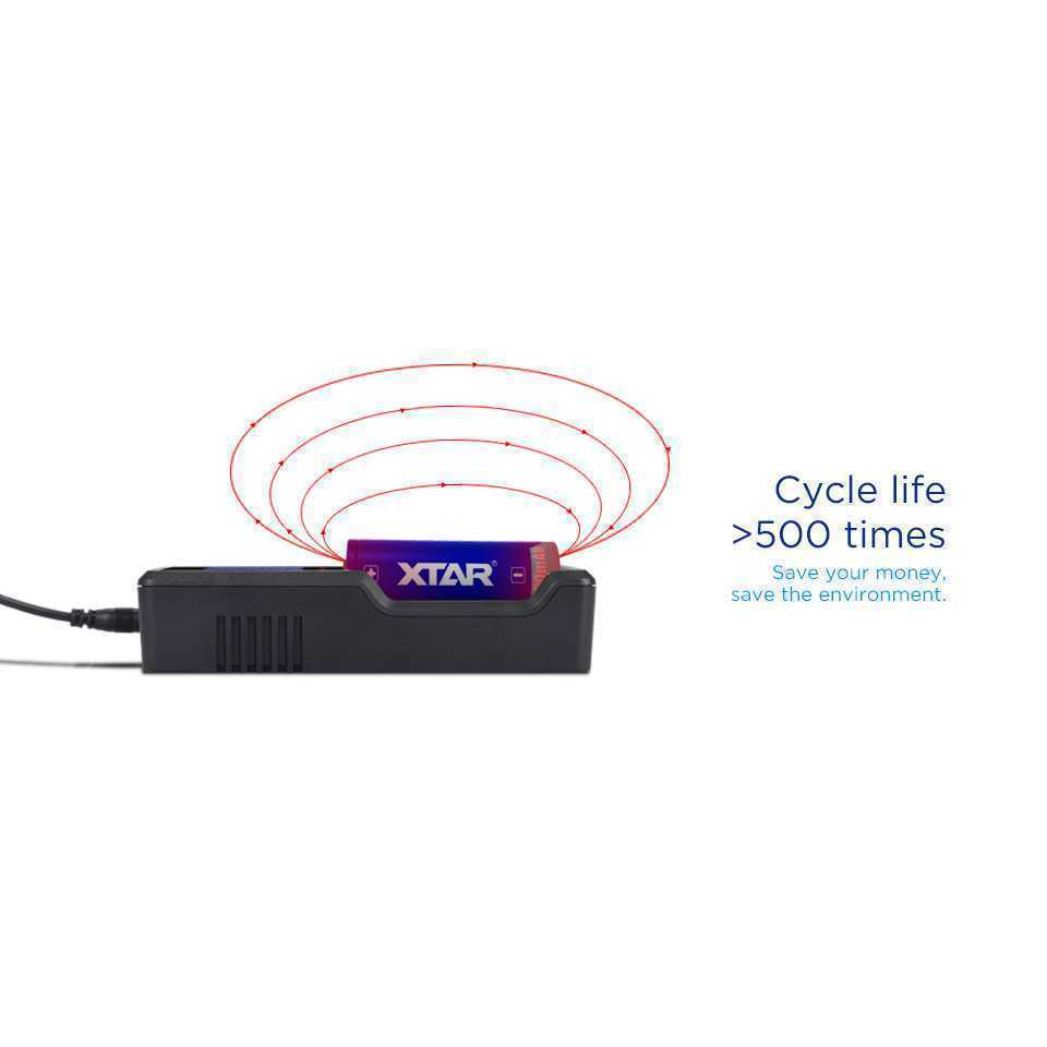 Xtar Baterai Rechargeable 26650 Li-Ion 3.6V 5200Mah 1 Pcs Co