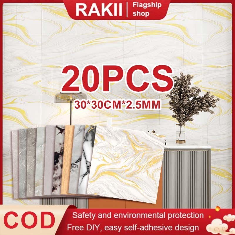 20pcs wallpaper vinyl marmer 30x30 cm / stiker dinding lantai vinyl marmer granit / stiker lemari wa
