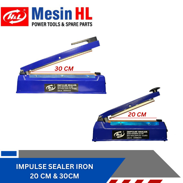 H&L Impulse Sealer Iron 20cm dan 30cm / Mesin Press Plastik Bodi Besi 20cm dan 30cm H&L