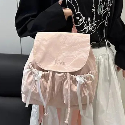 [COD]Tas Ransel Cewek Tas Ransel Kecil ImutRansel Tahan Air Lucu Bahan PU  Tas Sekolah Pink Yang Luc