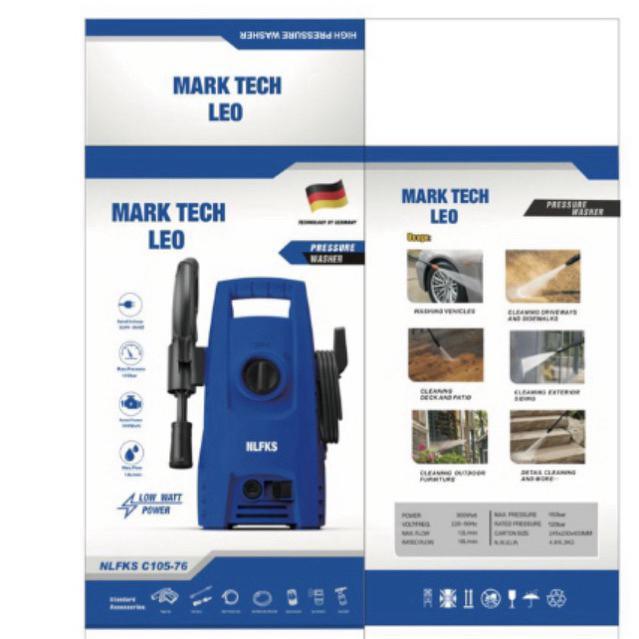 JET CLEANER MARK TECH LEO GERMANY TECHNOLOGY  KUALITAS TERBAIK 150 BAR LOW WATT POWER STRONG NLFKS C