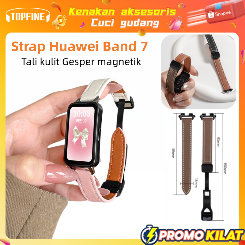 Strap Huawei Band 7 Leather Strap huawei band 7 tali  silicone watch strap huawei band 7 jam Smart S