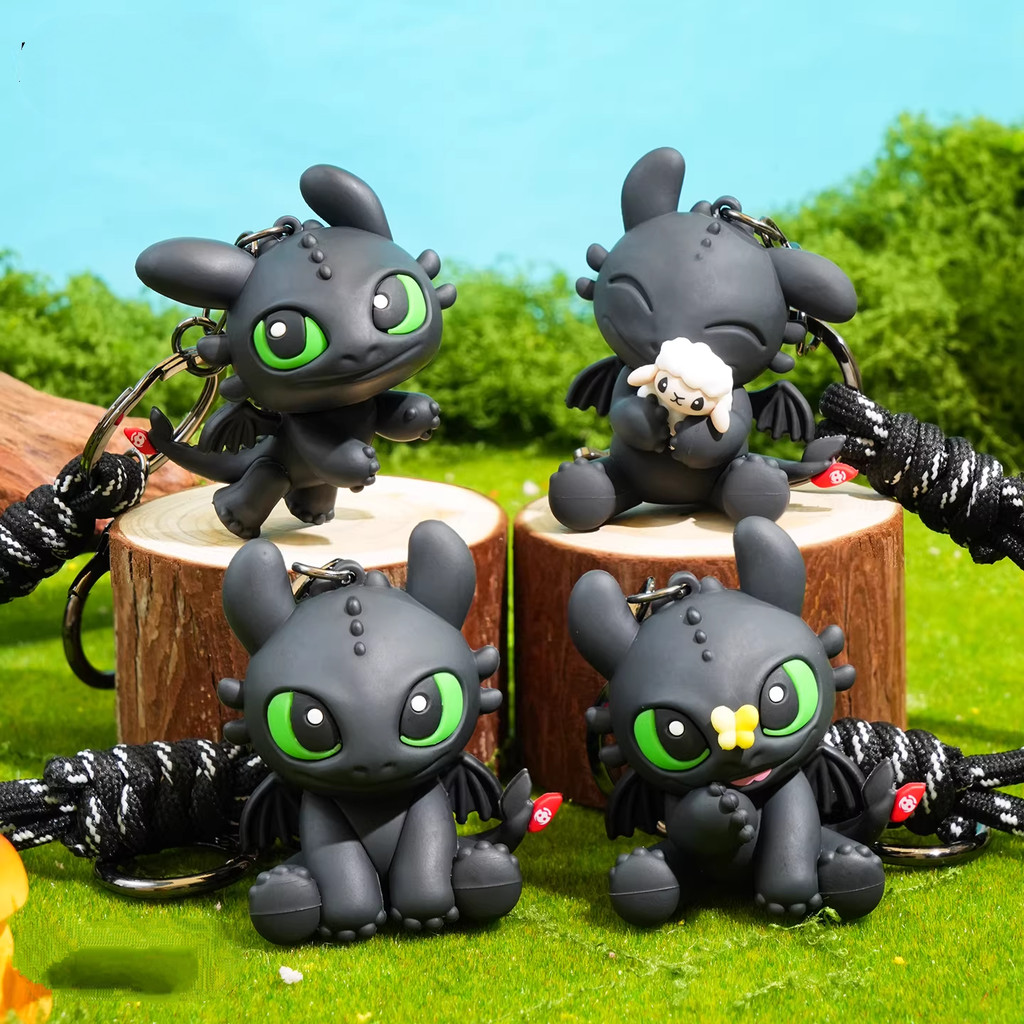 Gantungan Kunci Toothless Cara Hitam Bisa Terbang Lucu Boneka Karakter How to Train Your Dragon Akse