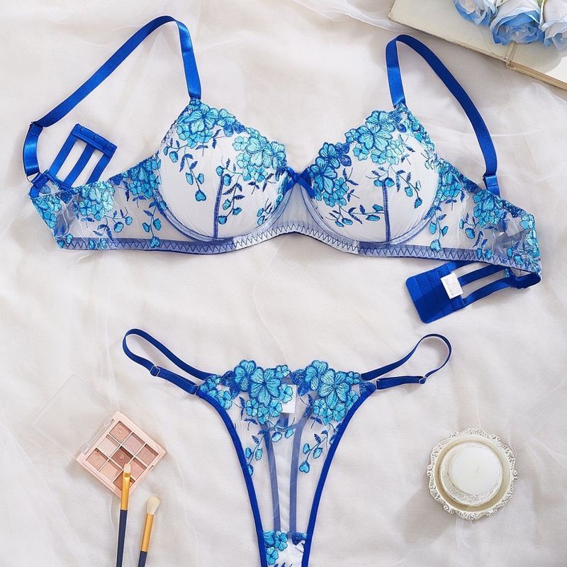 [COD] Set Bra Transparan Jala, Bra Berkawat Ultra Tipis, Bra Renda Push-Up