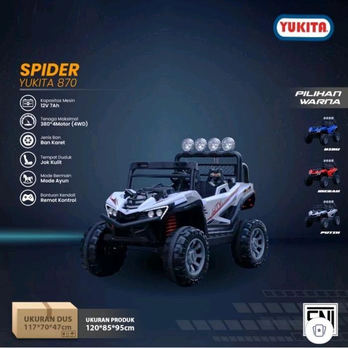 MOBIL AKI UTV SPIDER YUKITA 870 ~ MOBIL MAINAN ANAK - MERAH