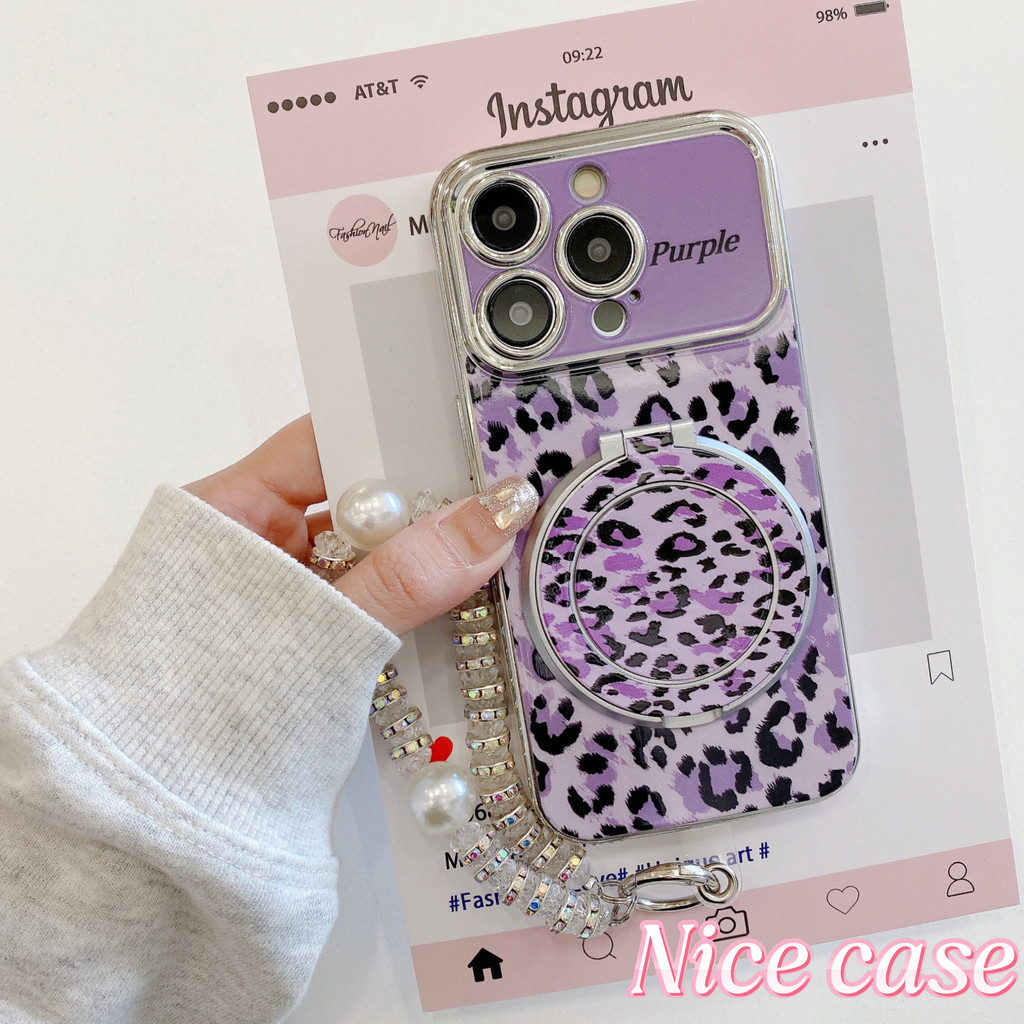 Case iPhone 11 cetakan macan tutul ungu untuk iPhone7PLUS IPXS IPXR IP11 IP11PRO IP12 IP12PRO IP12PR