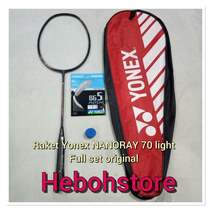 (Bagus Sport) Free pasang Raket badminton YONEX NANORAY 70 LIGHT+Tas+Senar+Grip ORI - Nanoray 70ligh
