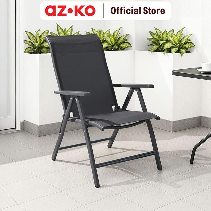 AZKO Soleil Kursi Recliner Lipat Fabric - Hitam Folding Recliner Kursi Santai Lipat Reclining Chair 