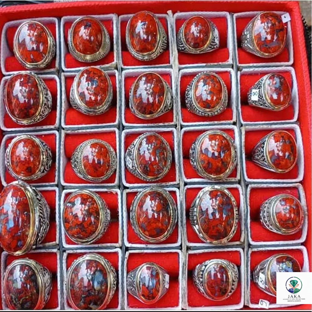 CINCIN BATU BADAR BESI MERAH CABE NATURAL ALAM