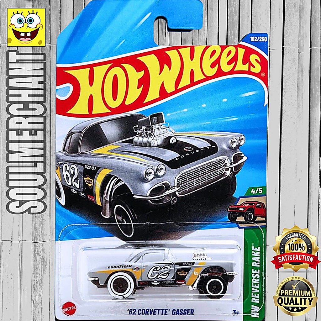 Hot Wheels 62 Corvette Gasser Abu Diecast Mobil Hotrod