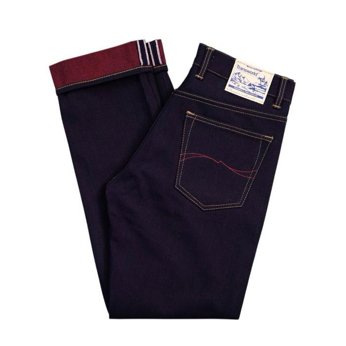 Transworld Celana Denim Selvedge 14 Oz Aceent Ajiman Black X Red - Denim Ajiman, 27