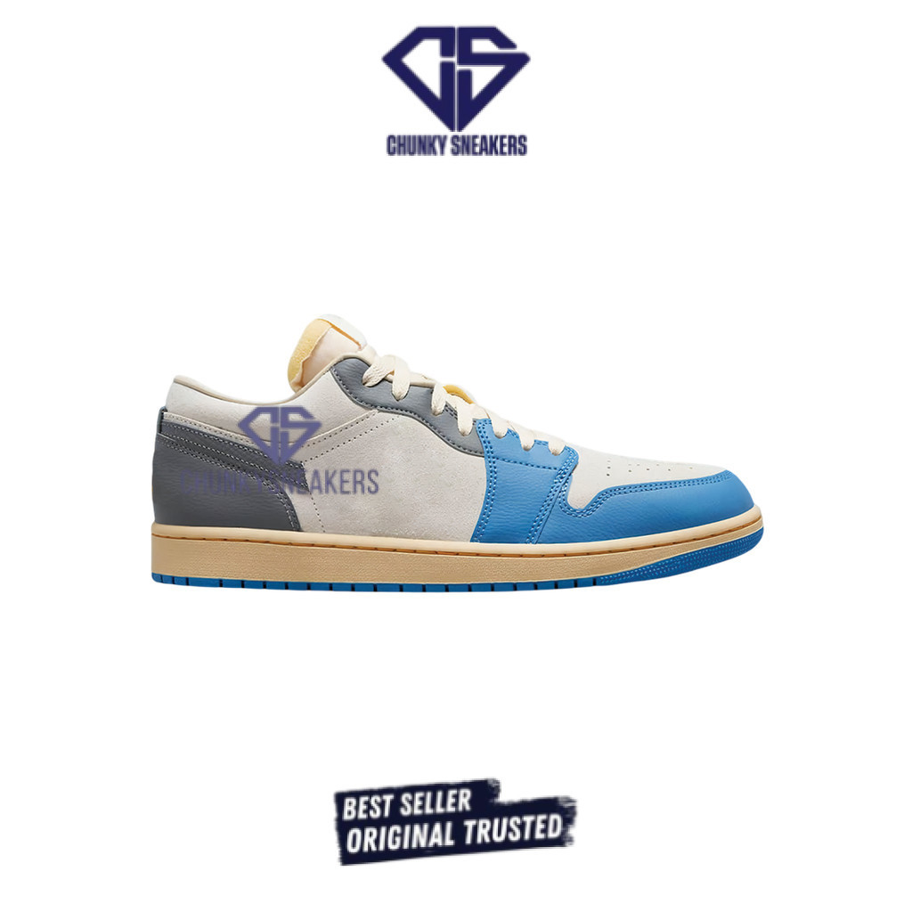 Sepatu Nike Jordan 1 Low Vintage UNC Grey 100% Original BNIB