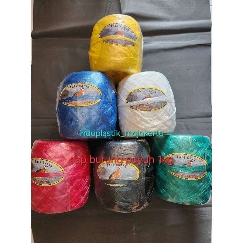 TERBAGUS Tali Rafia Cap burung Puyuh 1kg / Tali rafia warna warni