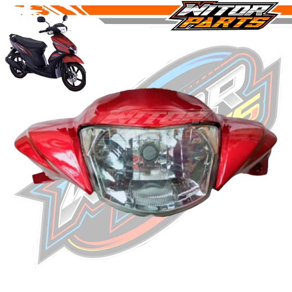 Batok Kepala Depan Mio GT + Reflektor Lampu Depan Merah / Batok Kepala Depan + Reflektor Mio GT Warn