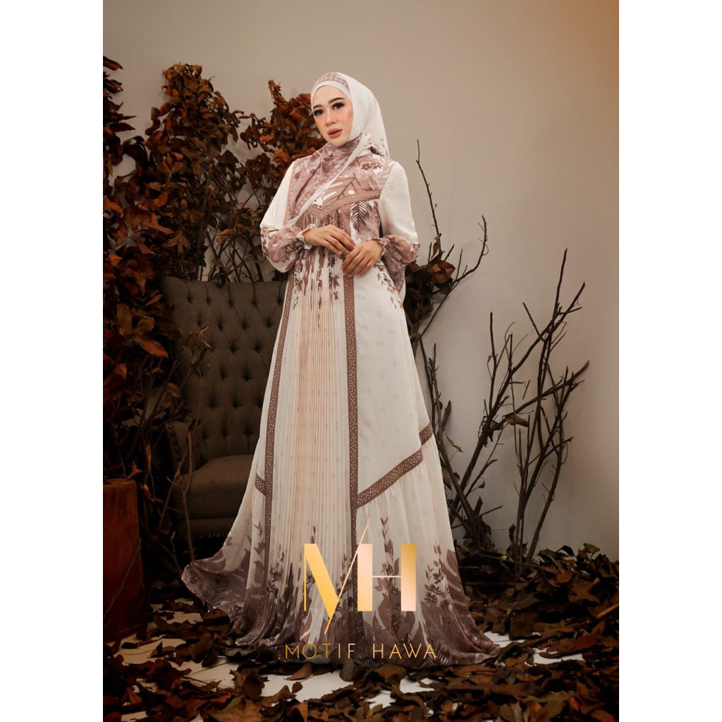 Dress Gamis Magnolia Motif Hawa Terbaru Original
