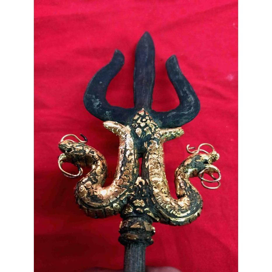 Tombak Pusaka Trisula Pamor Keleng Kinatah NN1