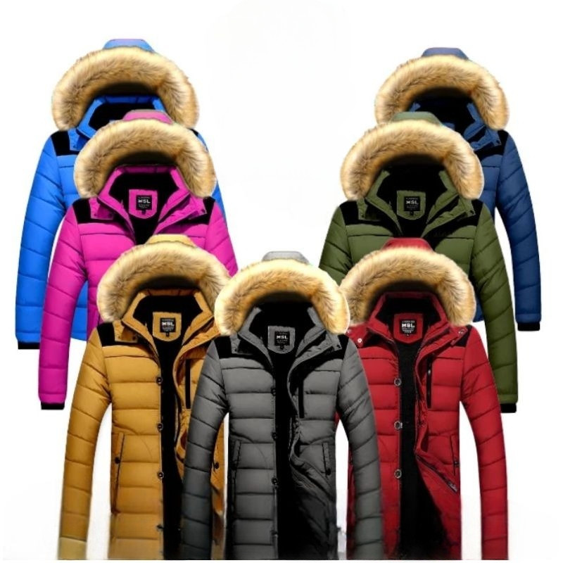 Jaket winter pria tebal musim dingin kerah bulu Korean Style