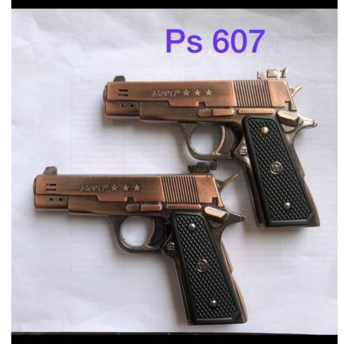 Korek Api Gas Model Pistol Rose Gold Baretta Revolver Gas Unik PS 607