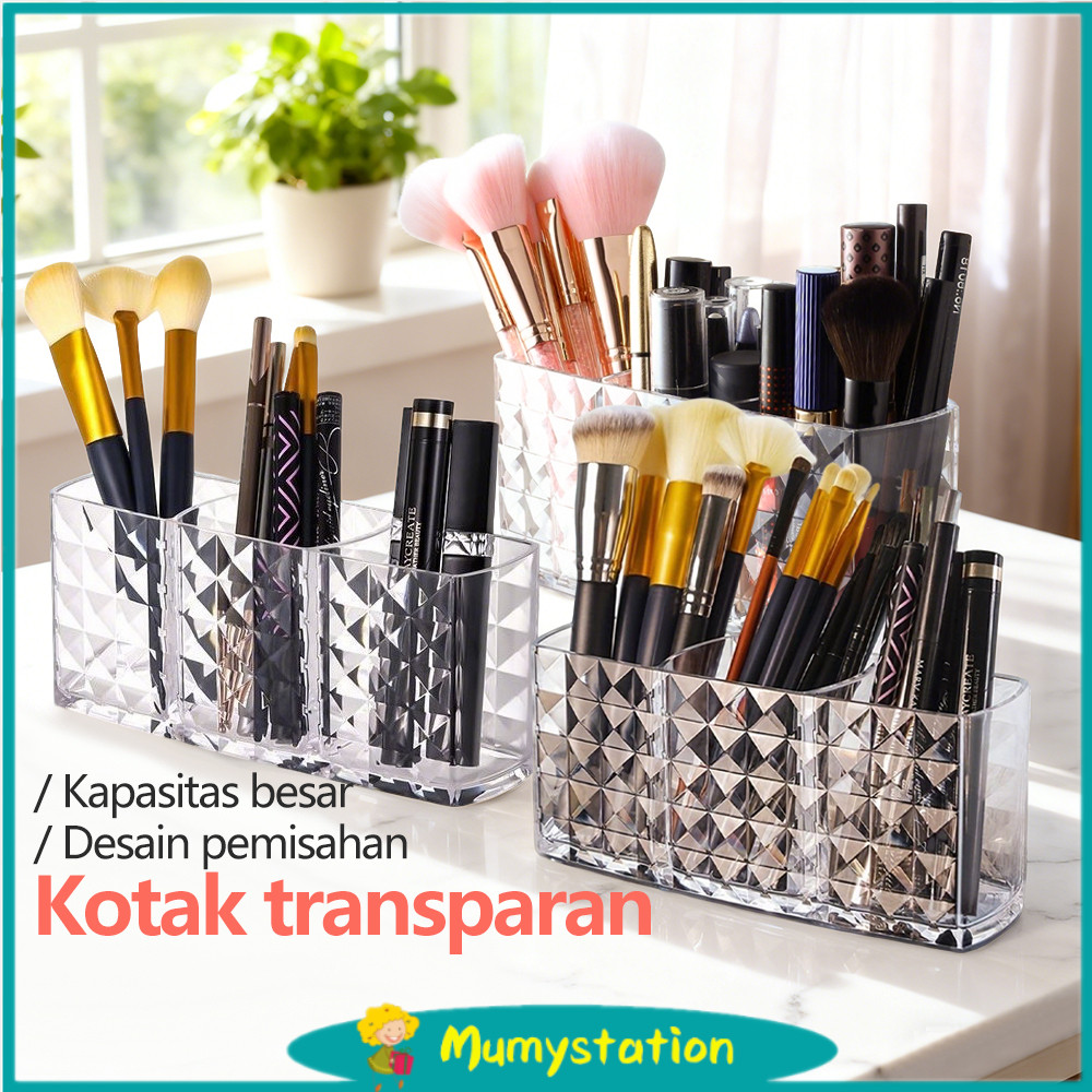 Mumystation Rak Tempat Brush Tempat Kuas Makeup Kosmetik Transparan Holder Kosmetik Box Kapasitas be