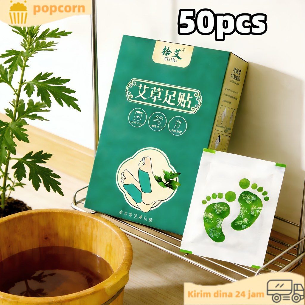 Patch Detox Kaki 50pcs Detox Foot Patch Koyo Kaki Dehumidifikasi Koyo Kaki Wormwood Slimming Relief 