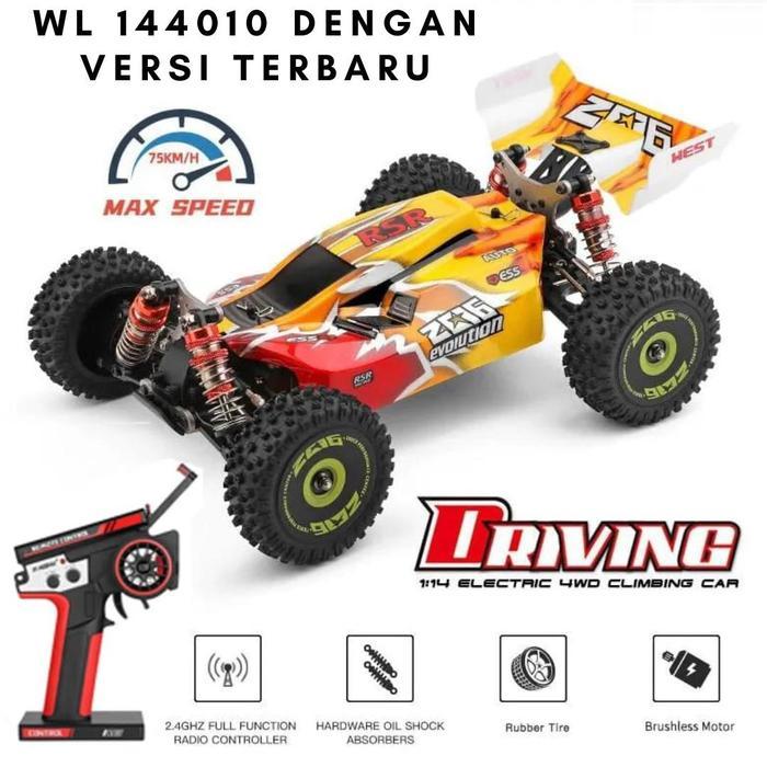 BIG SALE WL 144010 RC Buggy Brushless Drift 1/14 Metal Chassis 75Km/H RTR - WL 144010