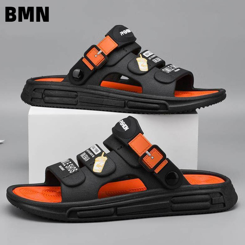 BMNSandal pria 2026 model baru dewasa karet modis keren pria murah dengan tali tumit