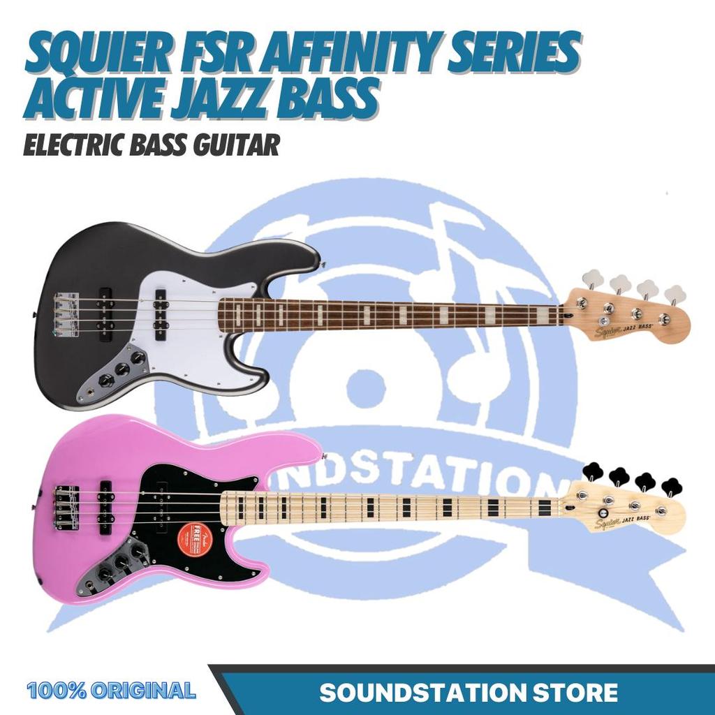 Squier FSR Affinity Series Active Jazz Bass Electric Bass Guitar - Bass Listrik Elektrik Original As