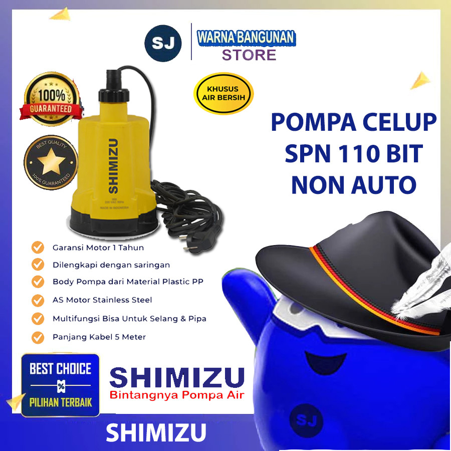 MESIN POMPA CELUP KOLAM IKAN NON OTOMATIS SHIMIZU SPN-110 BIT Submersible Pump Putra