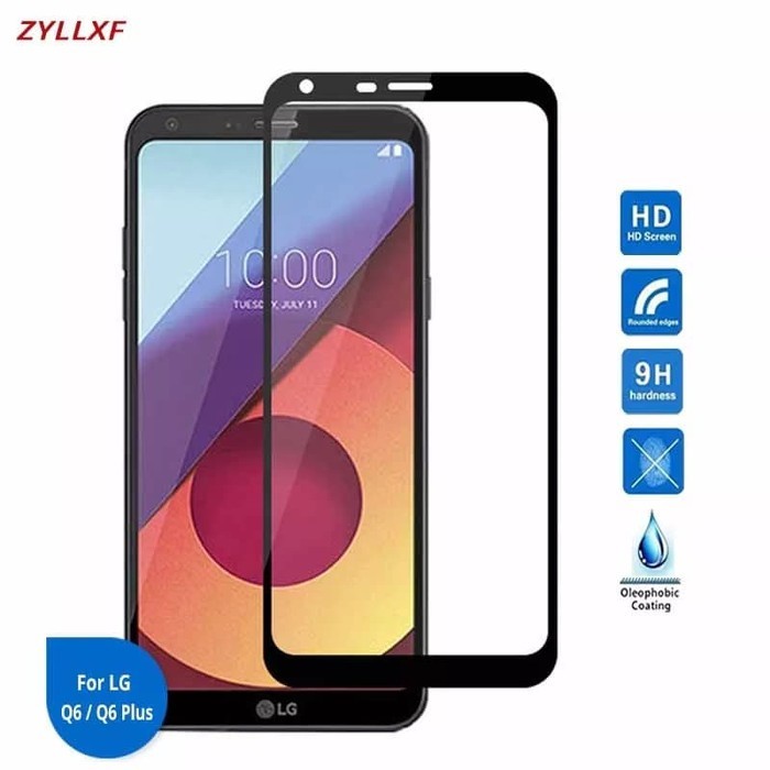TEMPERED GLASS PREMIUM FULL COVER FULL LEM LG Q6 Q6 PLUS