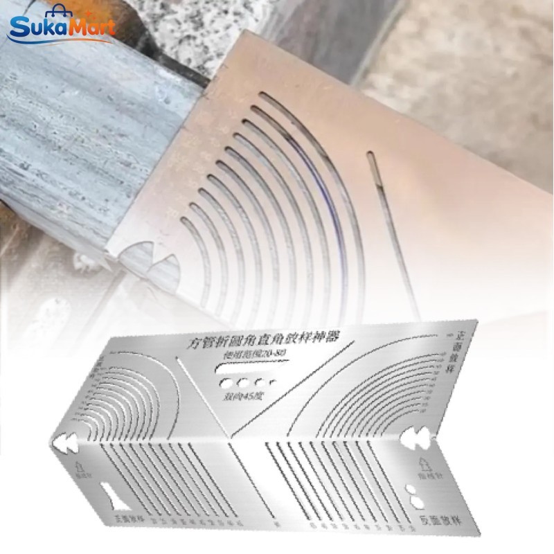 Penggaris Sudut Dan Pemotong 90 Derajat Anti Karat Untuk Gergaji Potong Pipa Besi Square Tube Alumin