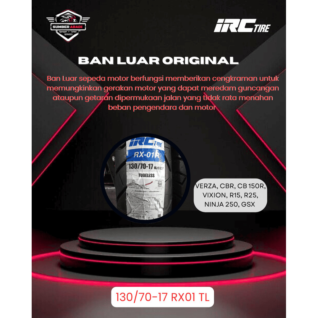 IRC Ban Luar 130/70-17 RX-01 R Tubeless